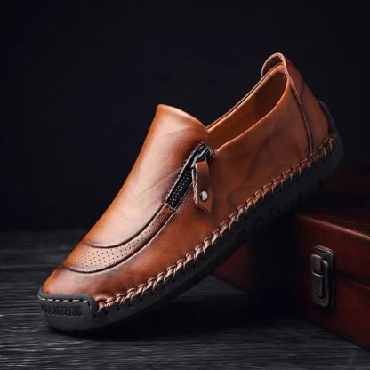 Mentede Mocassins en cuir confortables et décontractés faits à la main pour hommes