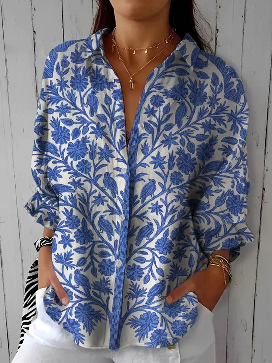 Blouse Analeia™ Blue Garden
