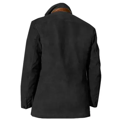 ⭐Frohes Neues Jahr 2024-Herrenjacke Lederkragen, mittellange Jacken