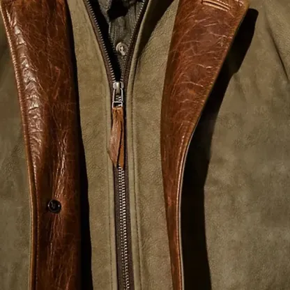 ⭐Frohes Neues Jahr 2024-Herrenjacke Lederkragen, mittellange Jacken