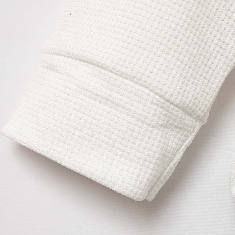 Mentede Nouveau Polo gaufré à manches longues pour hommes