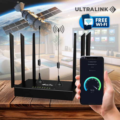 ultra link free wifi router satellite internet