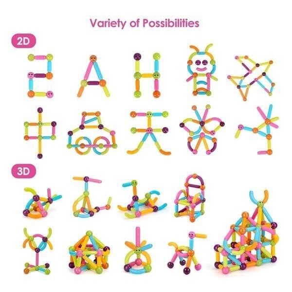 🔥Last Day Special Sale 49% OFF- Magnetic Balls and Rods Set Educational Magnet Building Blocks