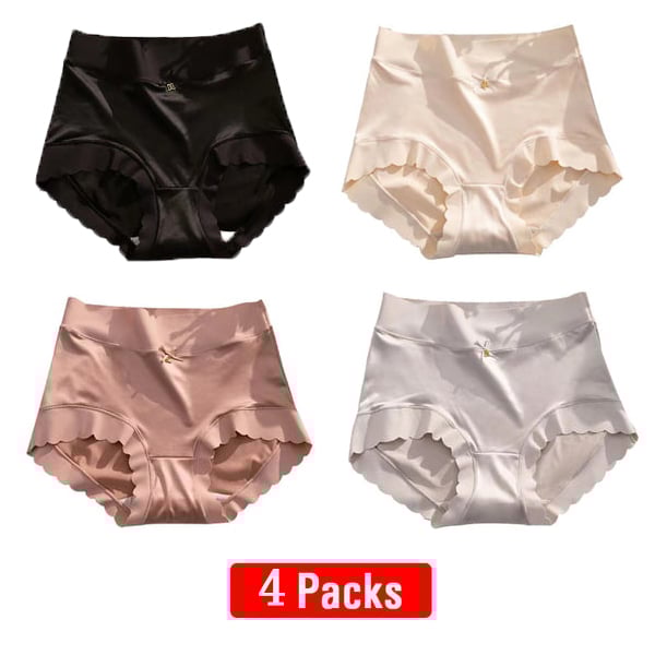 Pay1 Get 3(3packs) Premium Satin Antibacterial Ice Silk Moisture-absorbing Panties