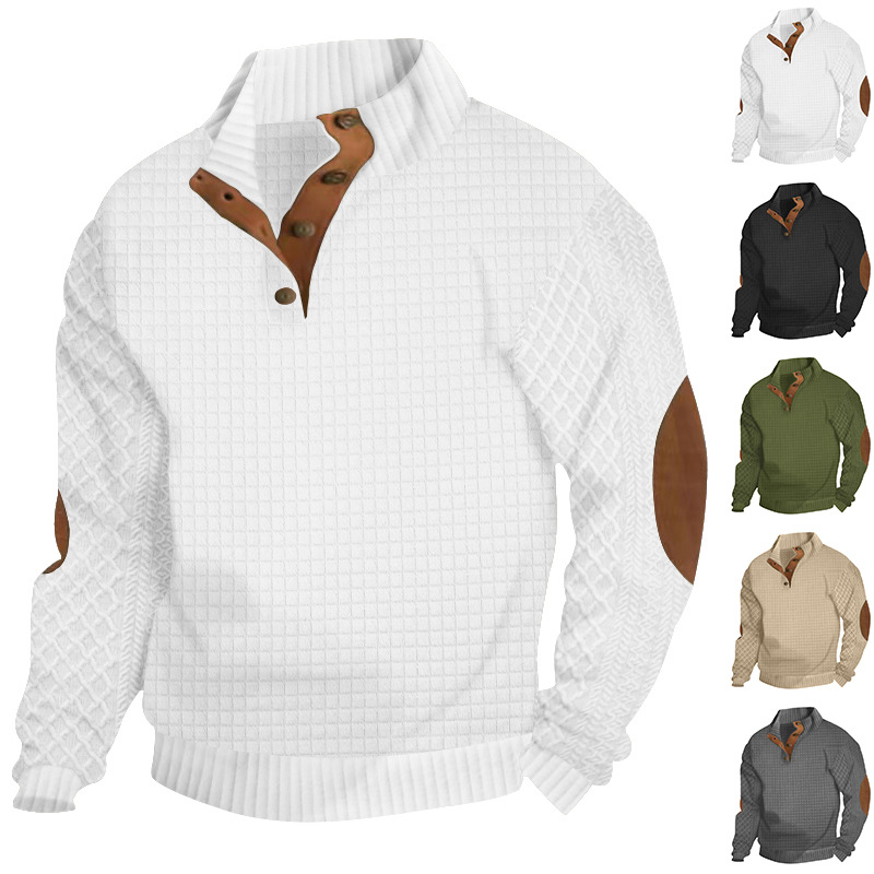 🎁2025 Winter Pre-sale 90% OFF- Sinarey Men's Outdoor Casual Stand Cashmere Button Long Sleeve Sweater