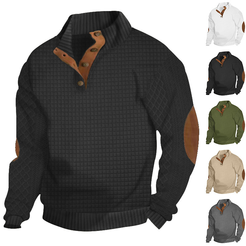 🎁2025 Winter Pre-sale 90% OFF- Sinarey Men's Outdoor Casual Stand Cashmere Button Long Sleeve Sweater