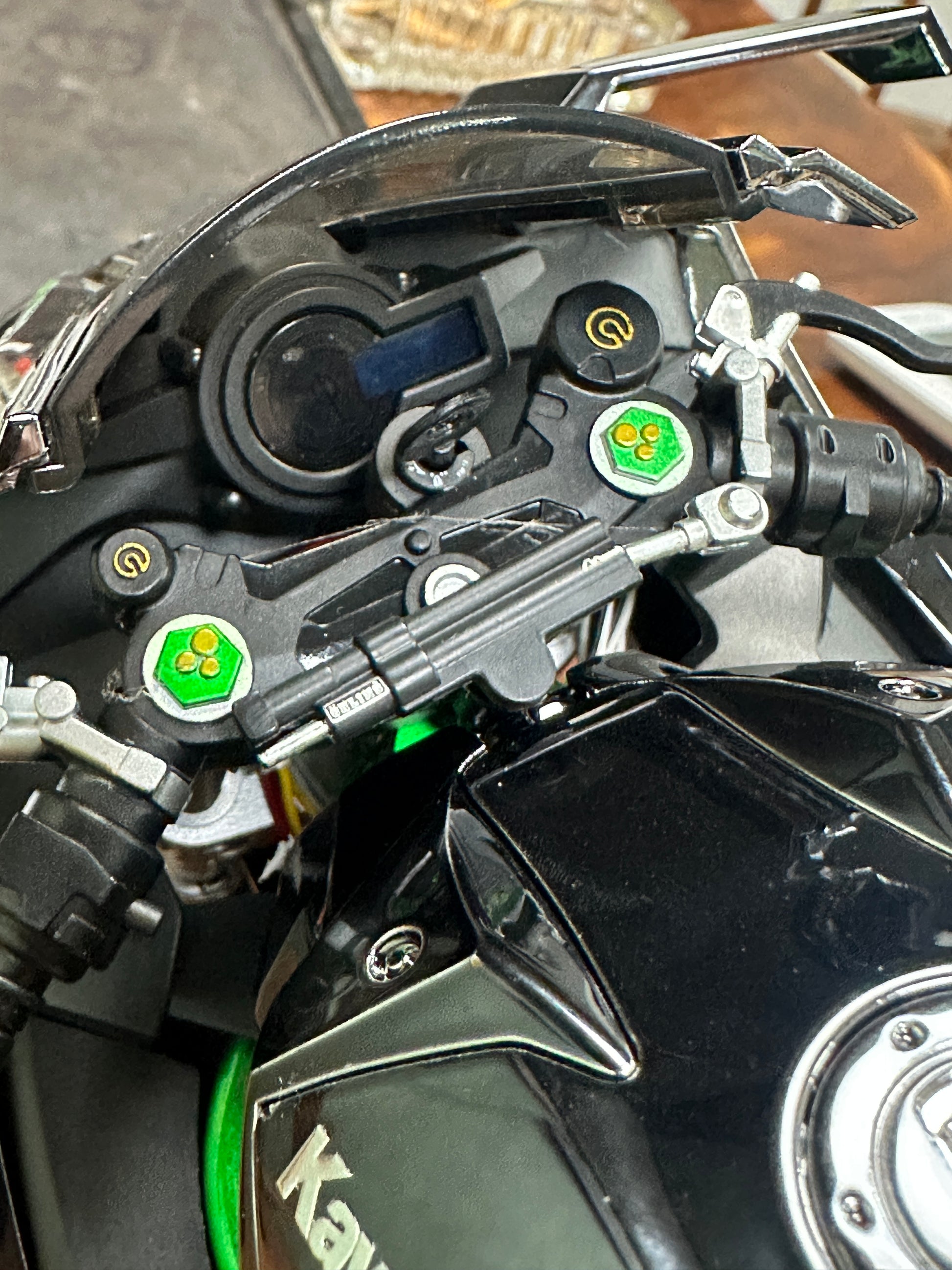 H2R motorcycle model with engine startup, throttle control, and exhaust spray simulation, ideal gift for men