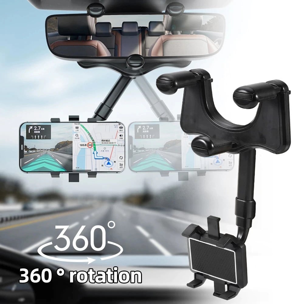 Rearview Holder – Rotatable and Retractable Car Phone Holder