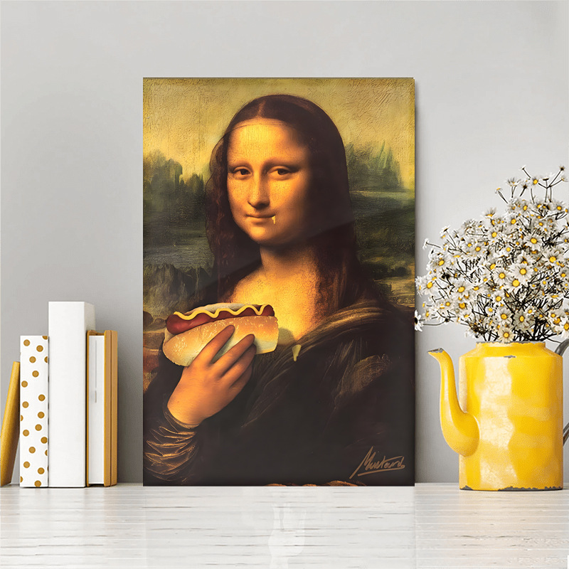 🔥2025 Christmas Hot Sale🎁 Mona Lisa Holding Nose Bathroom Canvas Art