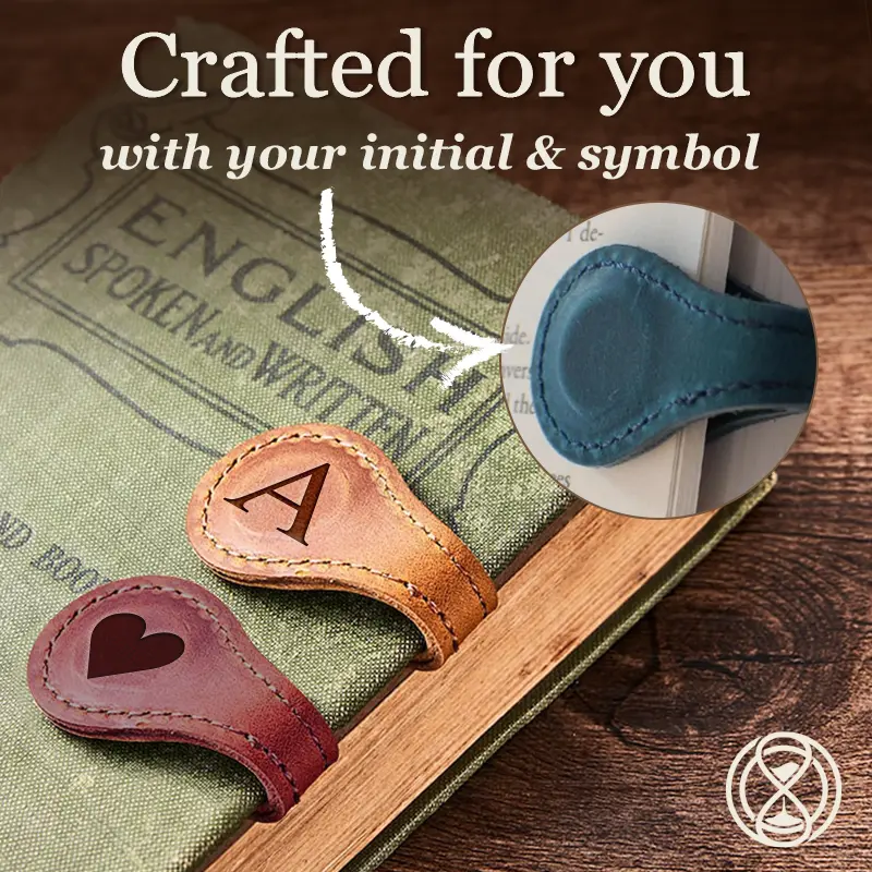 TimelessMark - LAST DAY SALE 70% OFF - Personalized Magnetic Leather Bookmark