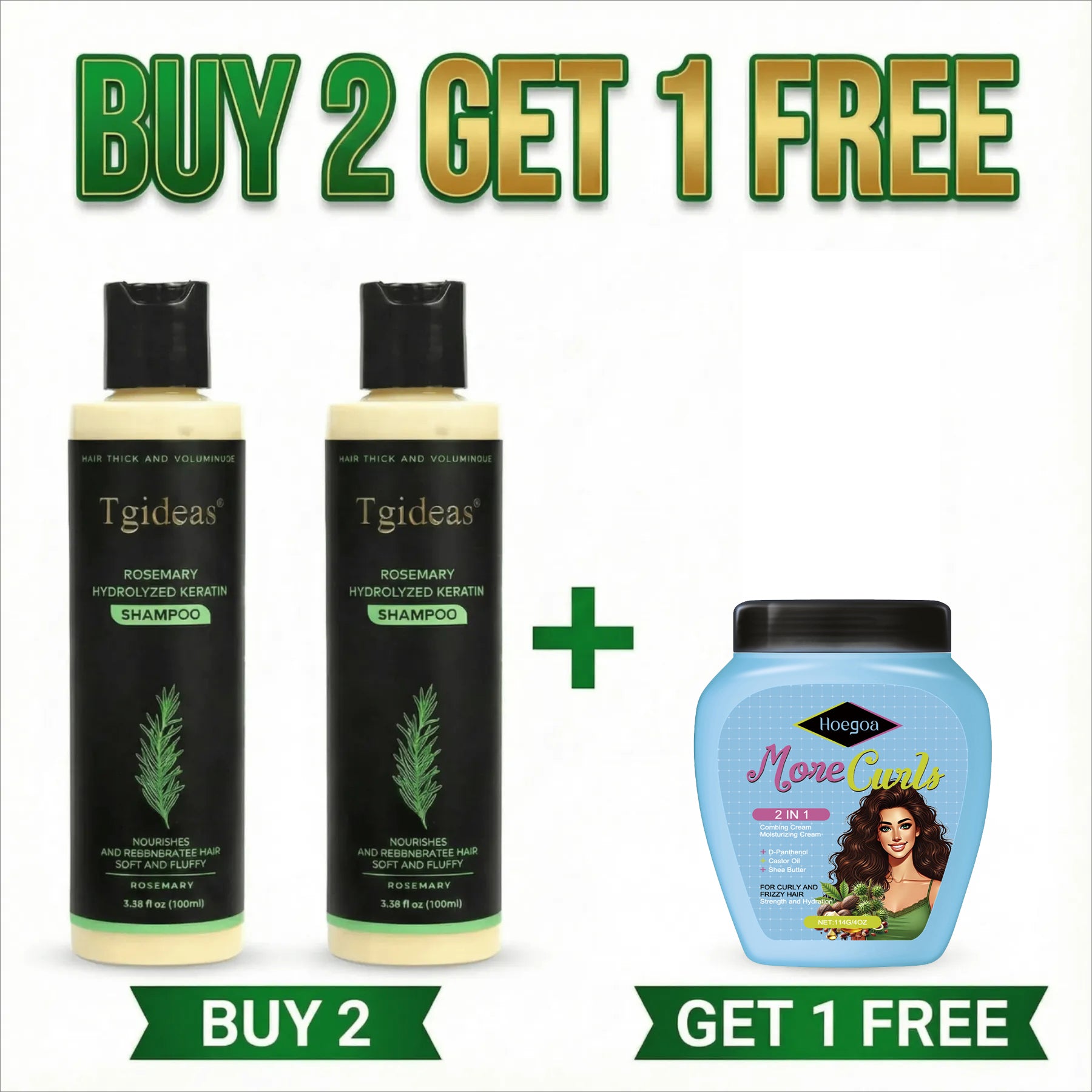 🔥LAST DAY 50% OFF - 🎅Tgideas Organic Rosemary Hair Growth Shampoo & Hair Conditioner