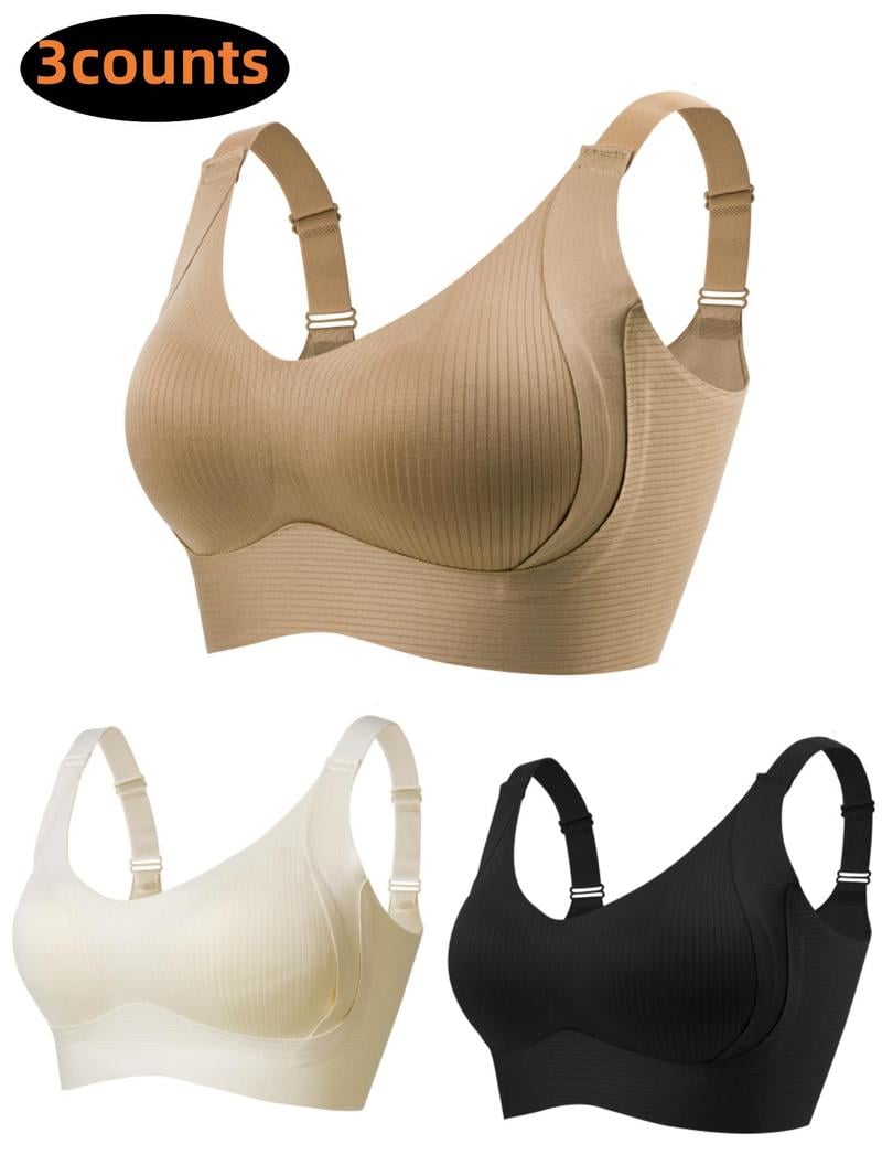 🔥🔥Women's Ribbed Push Up Adjustable Wireless Bra