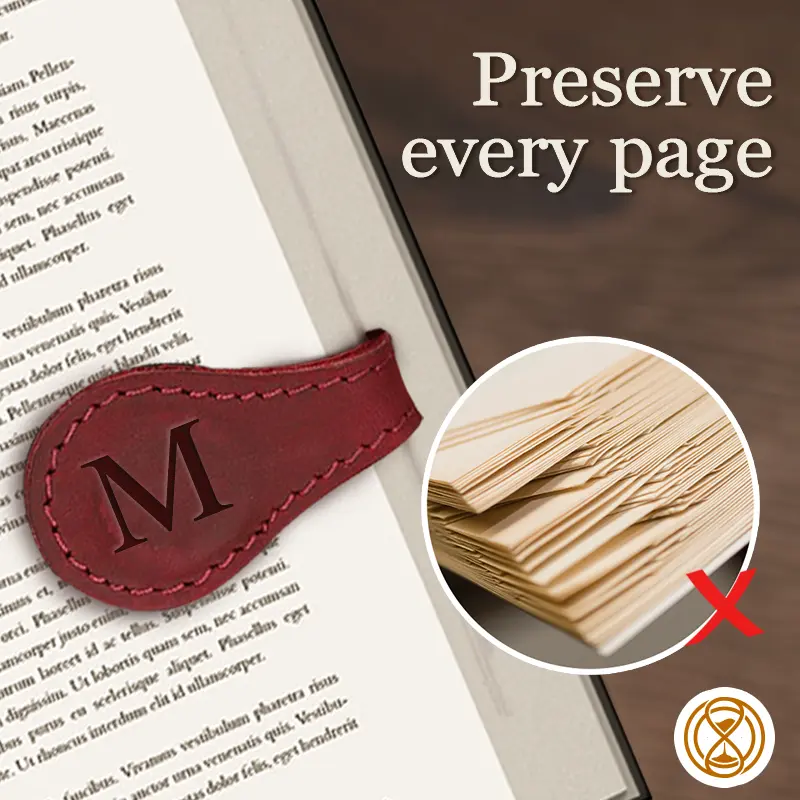 TimelessMark - LAST DAY SALE 70% OFF - Personalized Magnetic Leather Bookmark