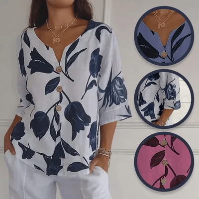 💕Mother's Day Hot Sale 48% OFF🌷Printed V-neck Tunic Top🌷