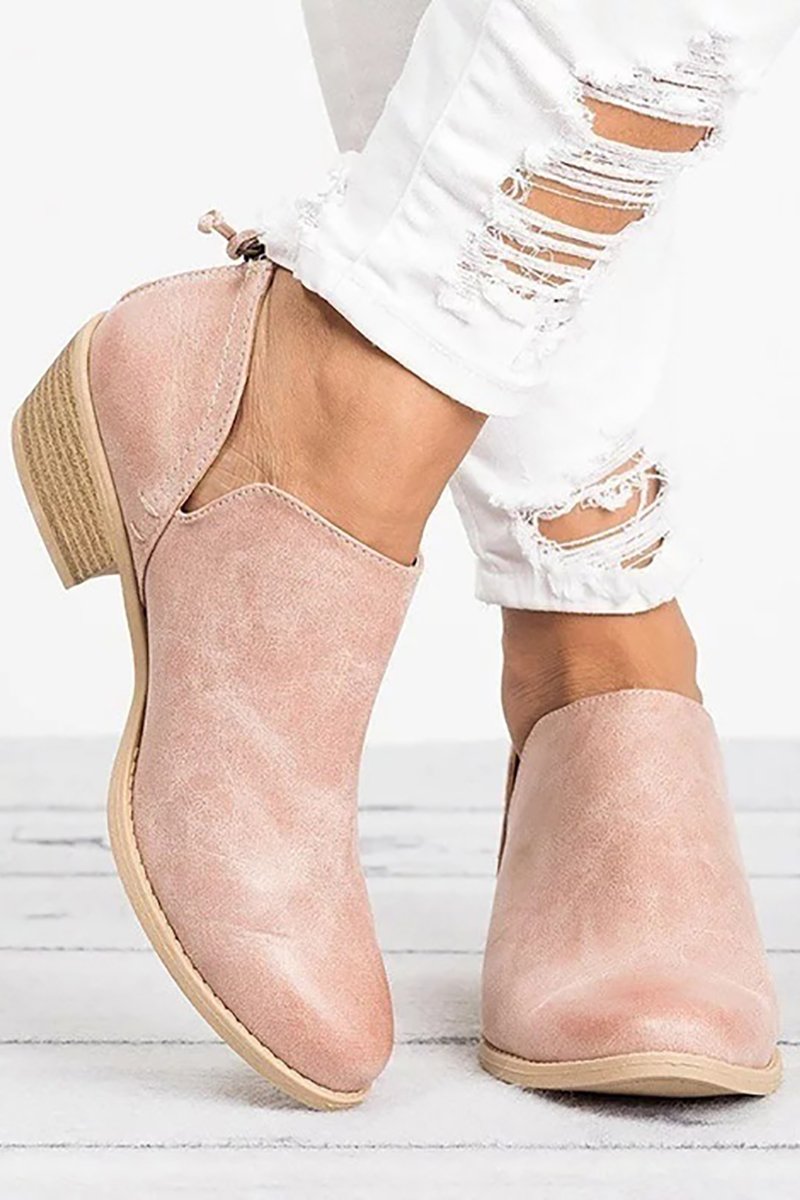 Western Cut Out Ankle Boots