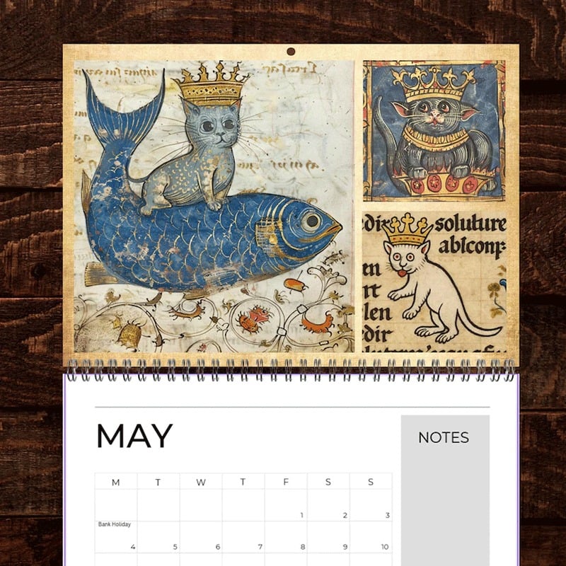 🐱New Year's bestsellers 50 OFF 🗓️Medieval Cats with Crowns Calendar 2026