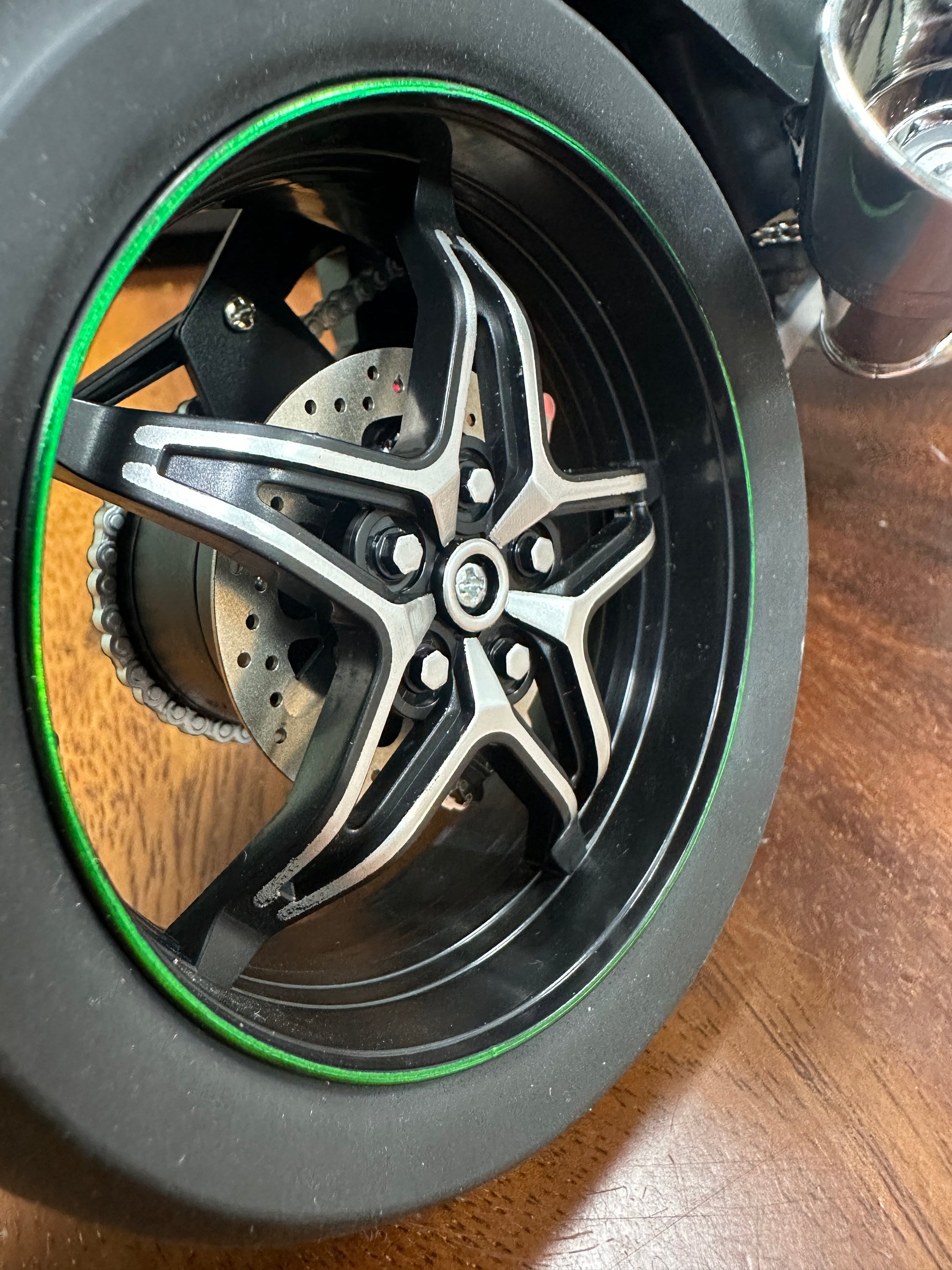 H2R motorcycle model with engine startup, throttle control, and exhaust spray simulation, ideal gift for men