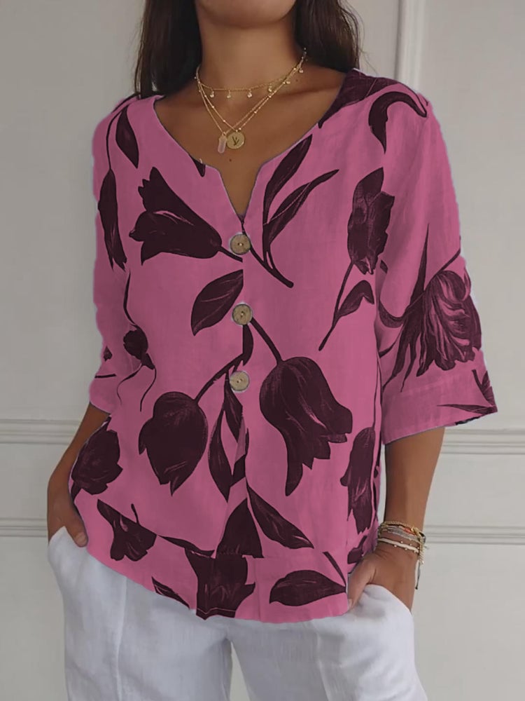 💕Mother's Day Hot Sale 48% OFF🌷Printed V-neck Tunic Top🌷