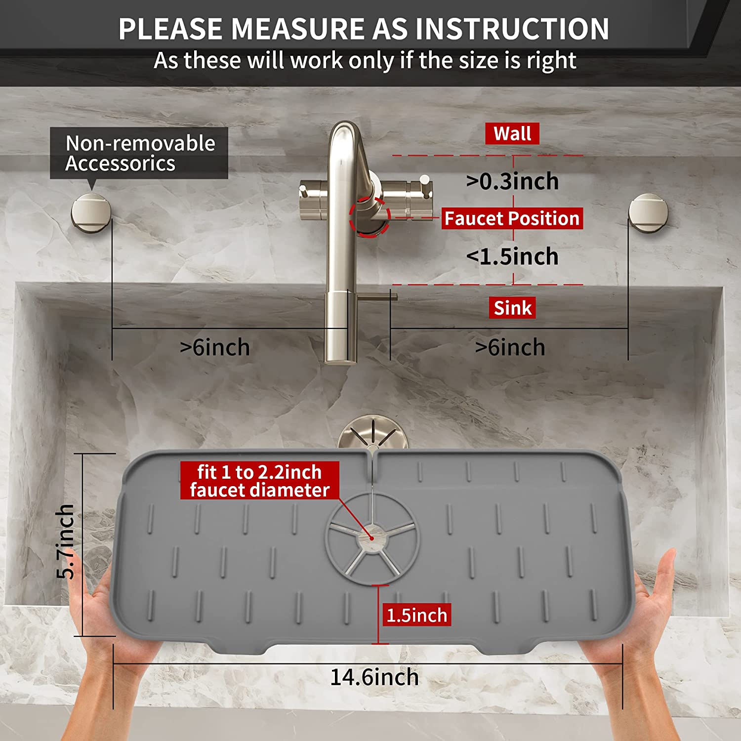 Food-grade silicone drain mat kitchen bathroom faucet splash-proof sink mat strip foldable