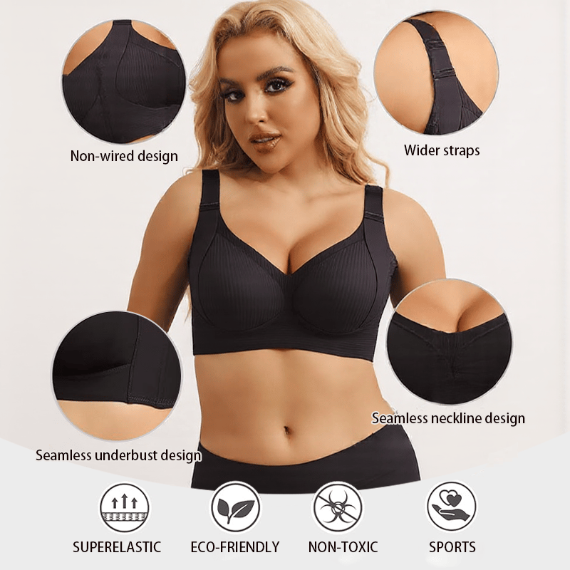🔥🔥Women's Ribbed Push Up Adjustable Wireless Bra