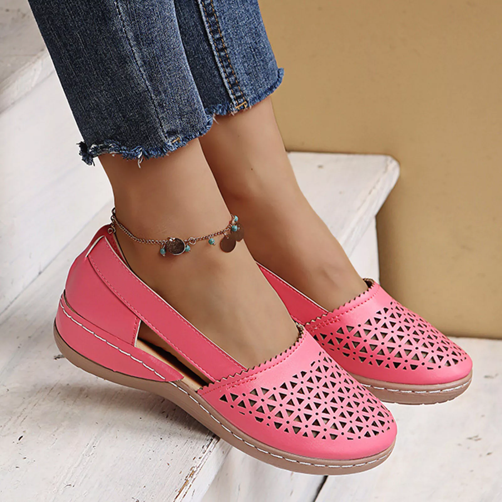 🔥LAST DAY 70% OFF🔥Women Wedges Vintage Sandals, Comfy Orthopedic Walking Shoes