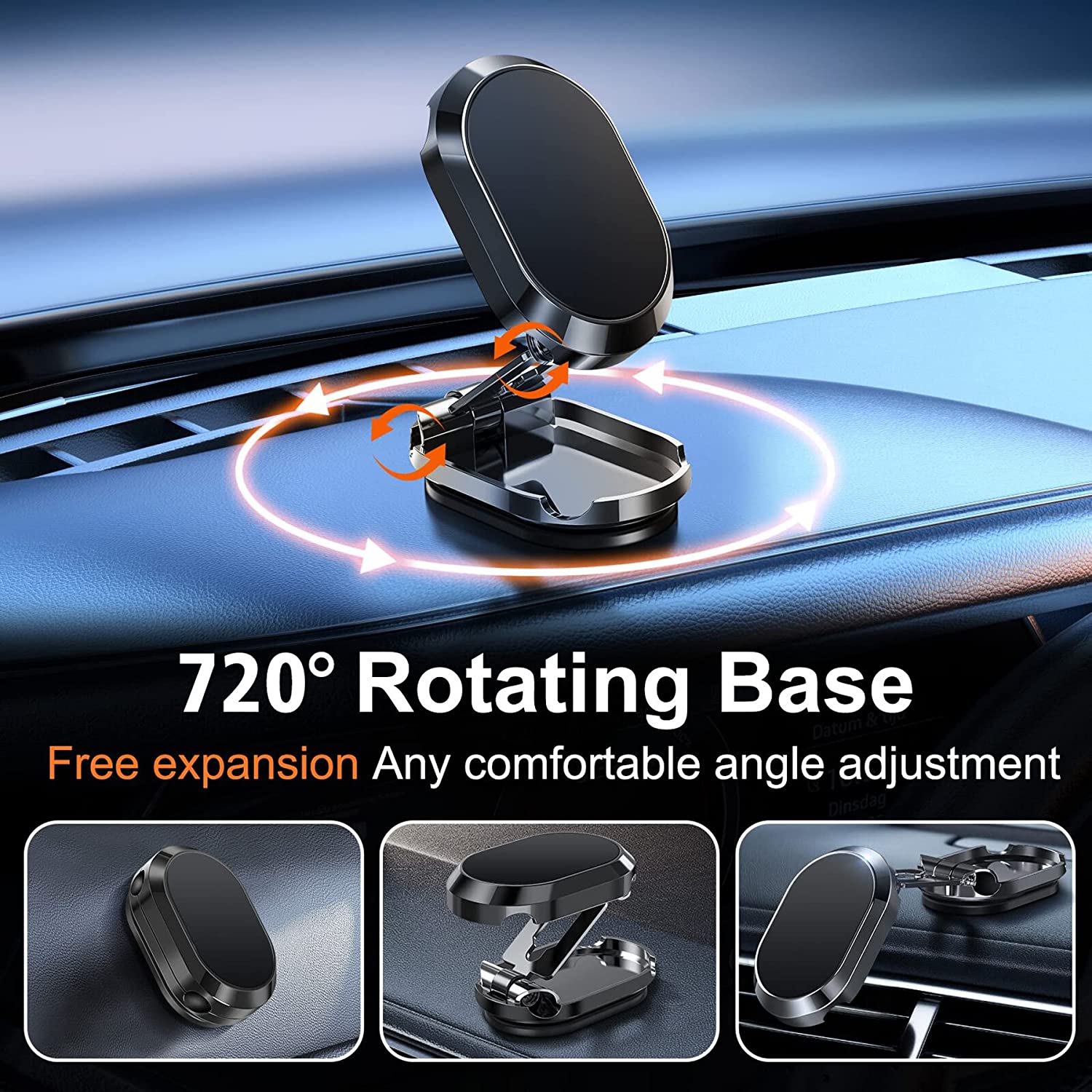 💥Last day 60% OFF💥 2023 New Alloy Folding Magnetic Car Phone Holder