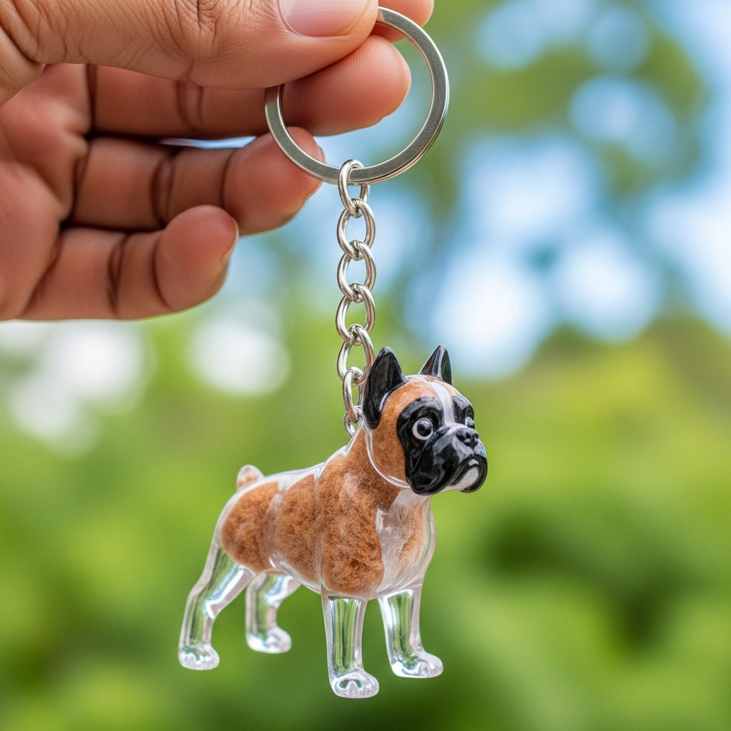 Dog Hair Collector Keychain Charm Memorial Storage Box