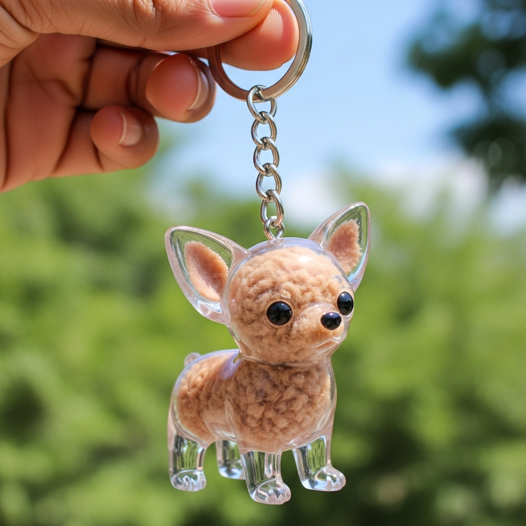 Dog Hair Collector Keychain Charm Memorial Storage Box