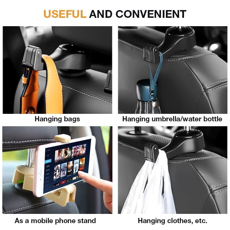 (🎉NEW YEAR SALE-48% OFF) 2 in 1 Car Headrest Hidden Hook(BUY 2 GET 2 