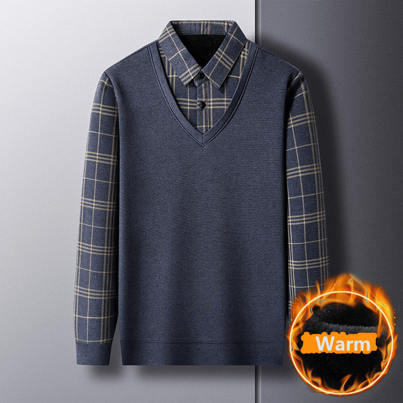 🔥 Last day  - 30% Off🔥 Fake Two Pieces  Knitted Pullover