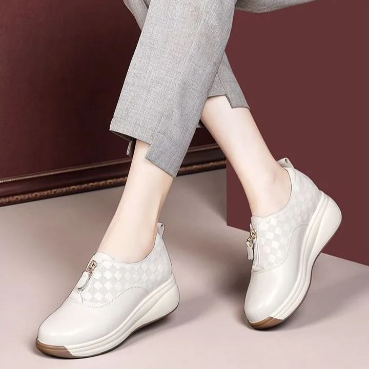 Soft bottom plaid Roman retro casual women's shoes