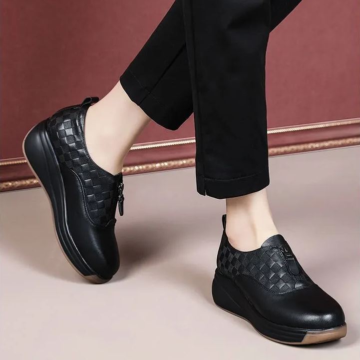 Soft bottom plaid Roman retro casual women's shoes