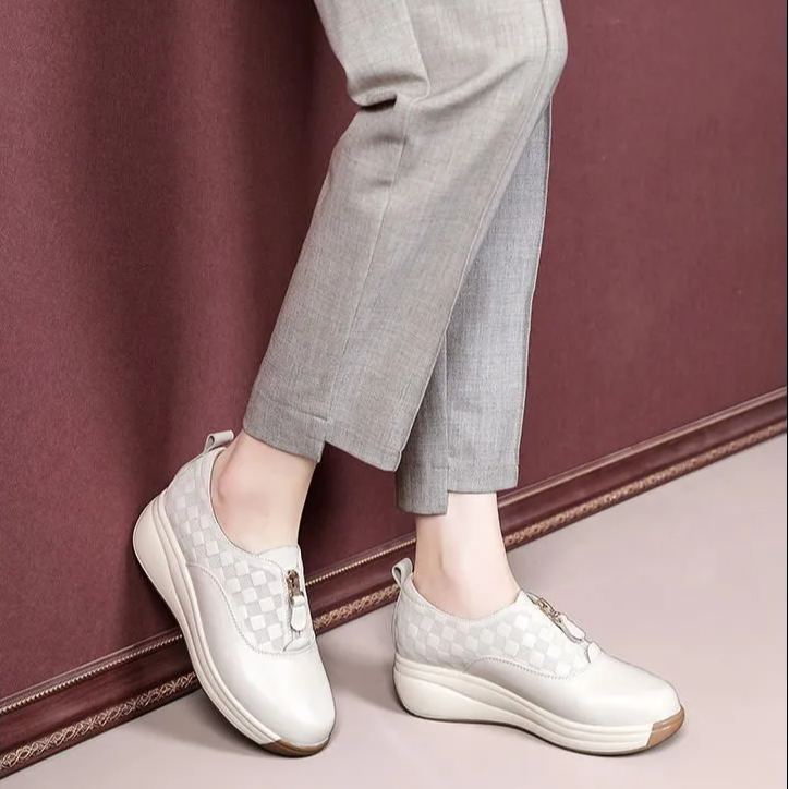 Soft bottom plaid Roman retro casual women's shoes