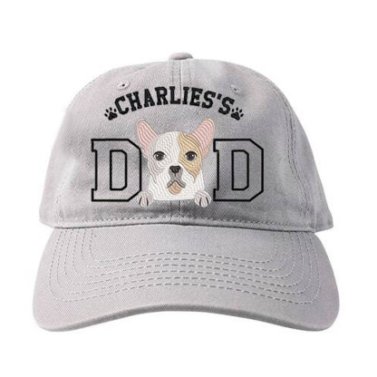 Custom Embroidered Pet Portrait Baseball Cap, Dog Mom Hat, Dog Dad Hat