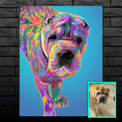 Custom Pet Portrait from Your Photo, Andy Warhol, Pop Art, Dog, Cat, Birthday, Memorial, Gift, One of a Kind-Artloverhouse