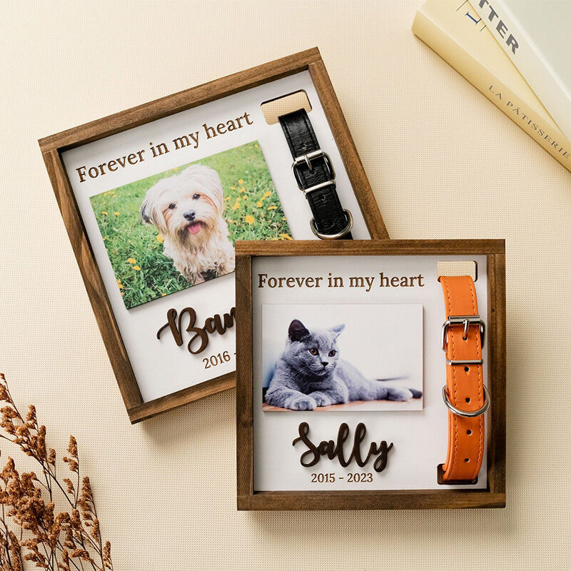 Mother's Day Gift Personalized Pet Collar Photo Frame Memorial Gift For Cute Pets