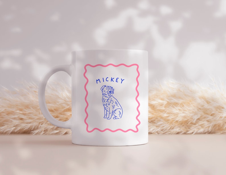 Custom Pet Mug Personalised Drawn Pet Portrait Mug Gift for Dog Mom