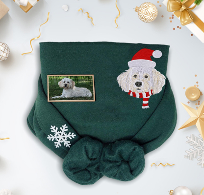 🎅🐾 Ho Ho Ho! Custom Embroidered Christmas Sweatshirt for Dog Lovers