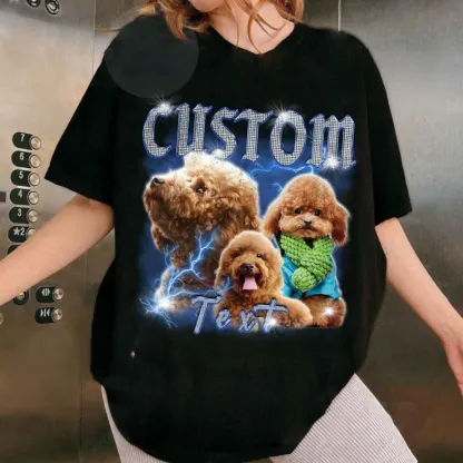 Personalized Dog Bootleg T-Shirt – Custom Rap Comfort Colors Tee for Dog Lovers, 90s Retro Shirt