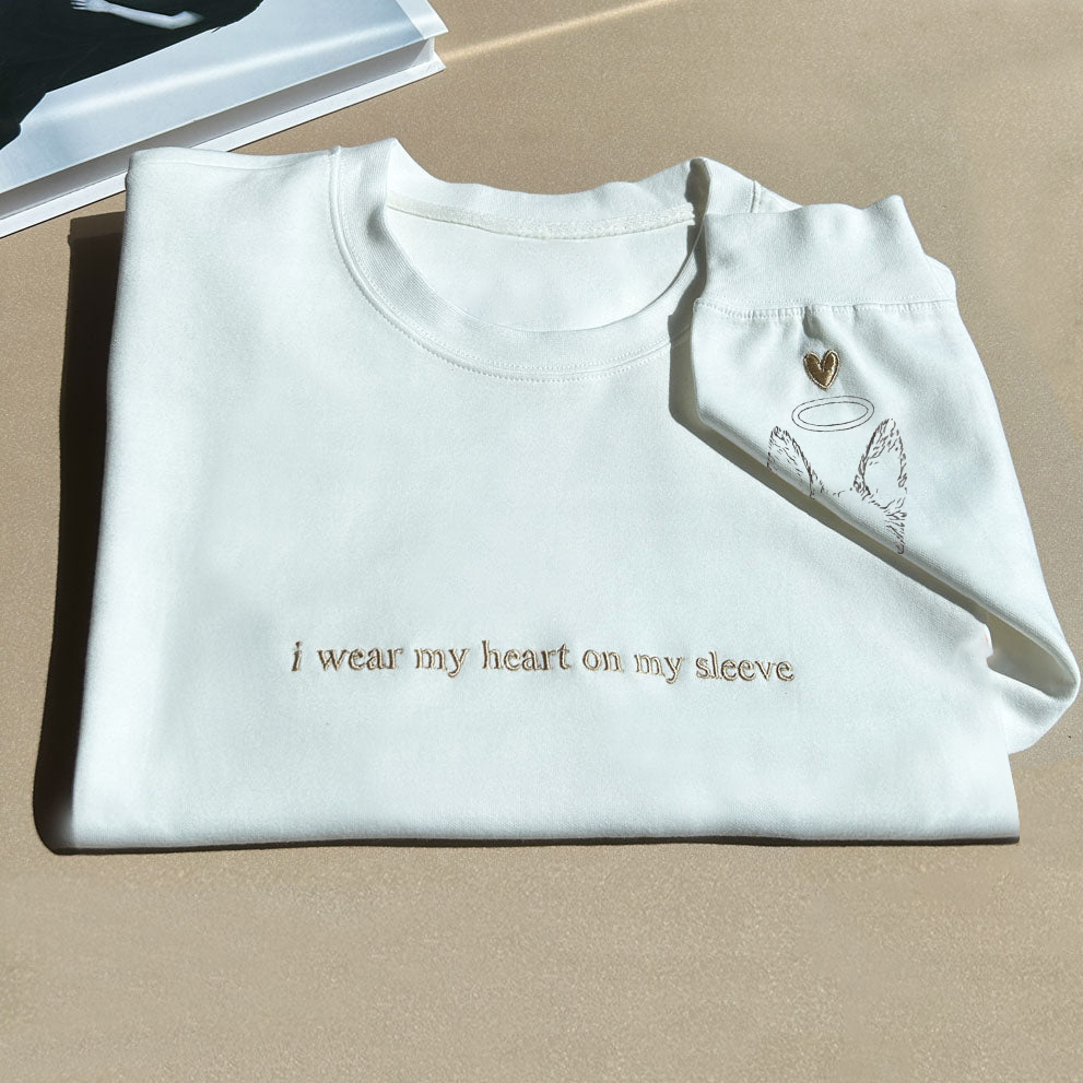 I Wear My Heart on My Sleeve - Custom Pet Portrait Sweatshirt/T-shirt for Pet Lovers, Pet Memorial