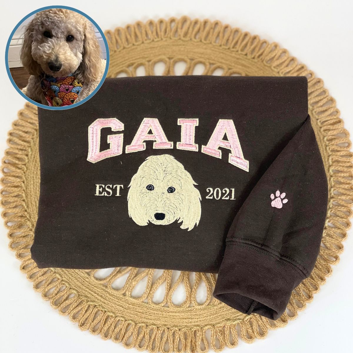 Personalized Varsity Dog Embroidered Sweater For Dog Lovers