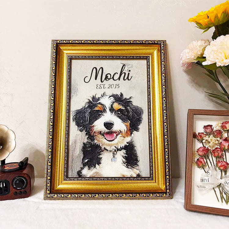 3D Embossed Pet Portrait Art – Custom Pet Wall Decor with Optional Graffiti Style – Personalized Dog, Cat, Bunny Gift for Pet Lovers