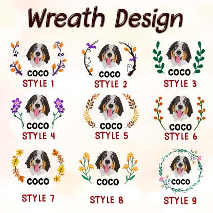 Custom Embroidered Halloween Dog Sweatshirt from Your Photo with Wreath | Halloween Gift