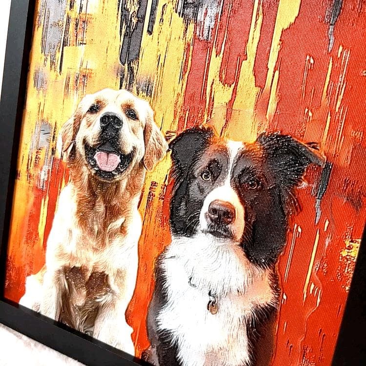 3D Embossed Pet Portrait Art – Custom Pet Wall Decor with Optional Graffiti Style – Personalized Dog, Cat, Bunny Gift for Pet Lovers