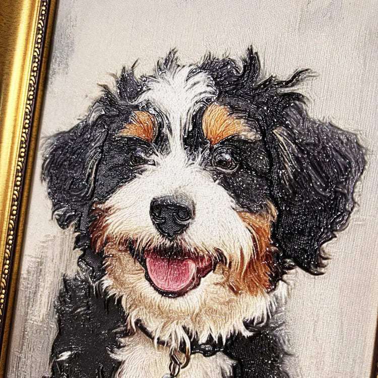 3D Embossed Pet Portrait Art – Custom Pet Wall Decor with Optional Graffiti Style – Personalized Dog, Cat, Bunny Gift for Pet Lovers