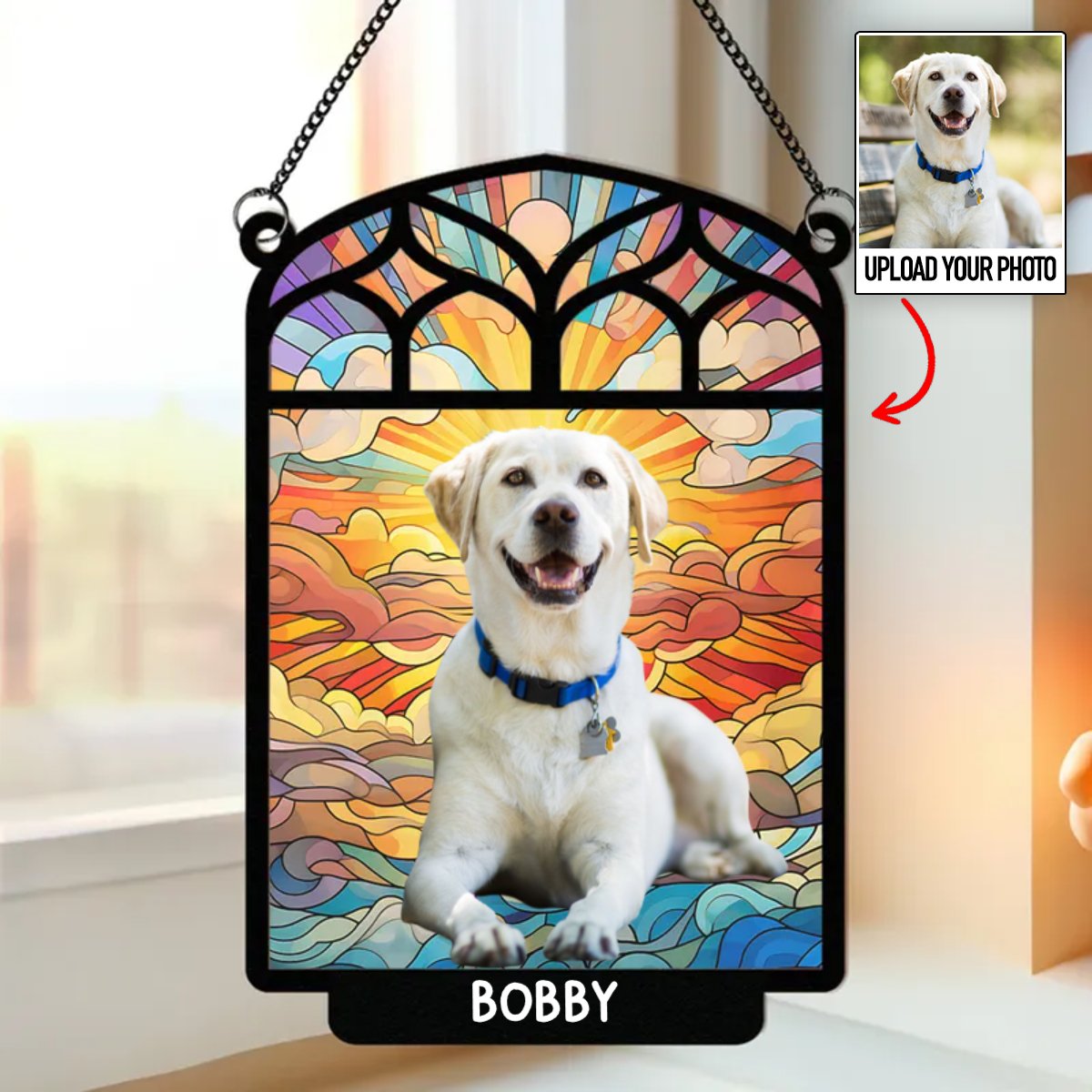 Dog Lovers - Always Be In Our Hearts - Personalized Window Hanging Suncatcher Ornament