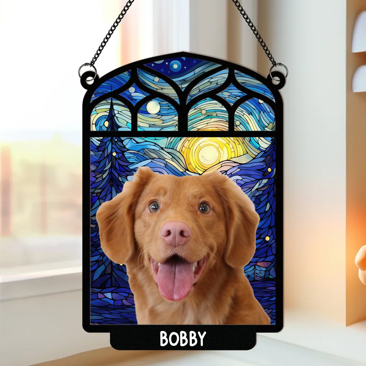 Dog Lovers - Always Be In Our Hearts - Personalized Window Hanging Suncatcher Ornament
