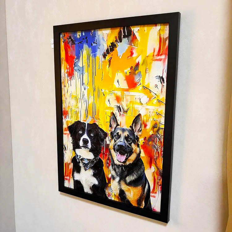 3D Embossed Pet Portrait Art – Custom Pet Wall Decor with Optional Graffiti Style – Personalized Dog, Cat, Bunny Gift for Pet Lovers