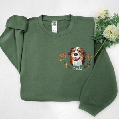 Personalized Pet Portrait Embroidery Sweatshirt Hoodie T-shirt