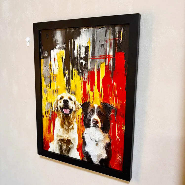 3D Embossed Pet Portrait Art – Custom Pet Wall Decor with Optional Graffiti Style – Personalized Dog, Cat, Bunny Gift for Pet Lovers